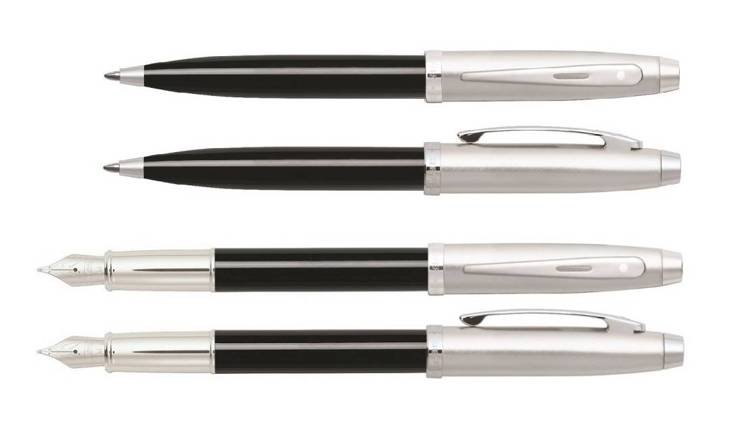 9313 Set (Fountain Pen & Ballpoint) Sheaffer Collection 100, Black, Nickel Finish