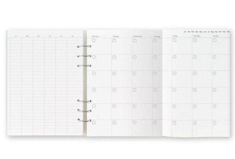 Clipbook fiLOFAX CLASSIC A5, notebook and planners undated, white cover