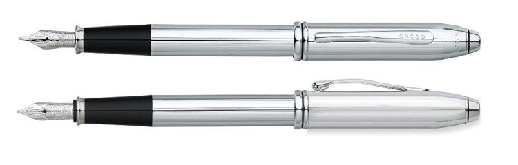 Cross Townsend fountain pen with chrome body, cap and elements