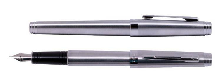 EXO Sagitta fountain pen, steel, chrome finish
