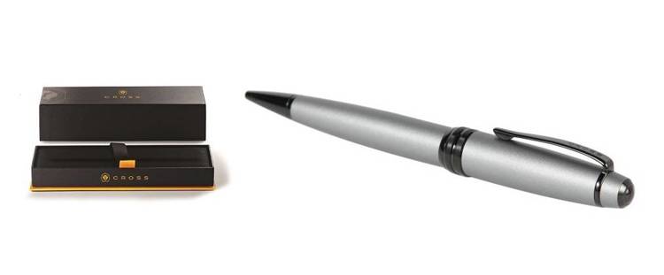 Długopis Cross Bailey szary, elementy czarne PVD