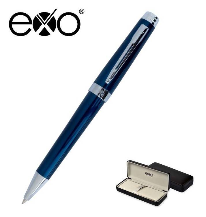 Długopis EXO Sagitta, niebieski, wykończenia chromowane