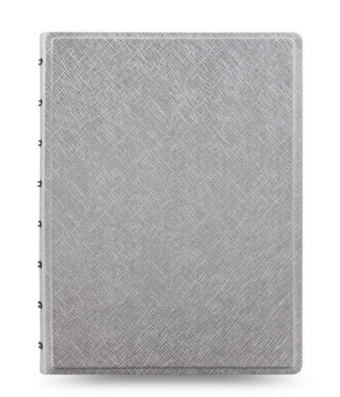 Notebook fILOFAX SAFFIANO A5 blok w linie, srebrny