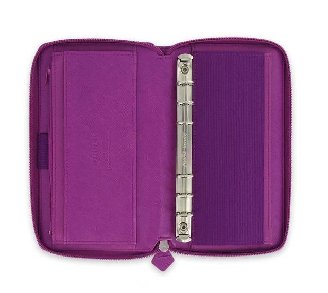 Organizer fILOFAX SAFFIANO Compact ZIP Personal, purpurowy